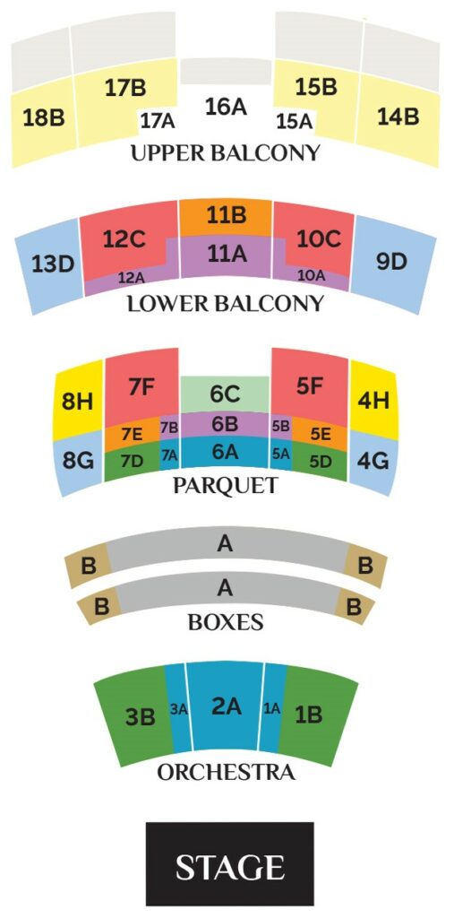 Mahalia Jackson Theater seating diagram